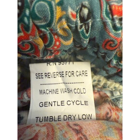 Belle France Paisley Palazzo Cropped Pants Size M Wide Leg Boho Made in Italy - Picture 7 of 7